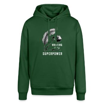 Schreiben Ist Mein Superpower Writer Geschenk - Stanley/Stella Unisex Hoodie SOUNDER - Flaschengrün - Vorne - Alina (178cm) & Michal (187cm)