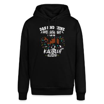 Das sind keine Pferdehaare Das ist Kaltblut - Stanley/Stella Unisex Hoodie SOUNDER - Schwarz - Vorne - Alina (178cm) & Michal (187cm)
