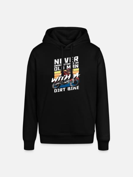 Motocross Old Men Dirt Bike Race Track - Stanley/Stella SOUNDER Unisex Hoodie - black