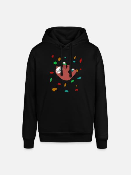 Bunte Kletterwand Faultier Kletterer Boulder - Stanley/Stella Unisex Hoodie SOUNDER - Schwarz