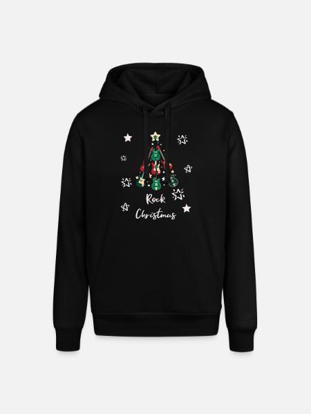 Rock Christmas Rock Fir Tree Xmas Tree Music - Stanley/Stella SOUNDER Unisex Hoodie - black