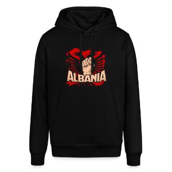 Albanian Flag Albania Kosovo Tirana Shqiptar - Stanley/Stella SOUNDER Unisex Hoodie - black - Front - Alina (178cm) & Michal (187cm)