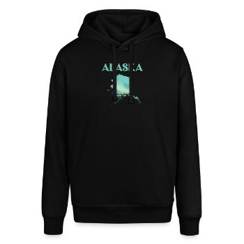 Alaska Landschaftsdesign für Alaska-Liebhaber - Stanley/Stella Unisex Hoodie SOUNDER - Schwarz - Vorne - Alina (178cm) & Michal (187cm)