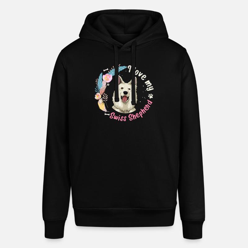 Geschenkidee Weißer Schweizer Schäferhund - Stanley/Stella Unisex Hoodie SOUNDER - Schwarz