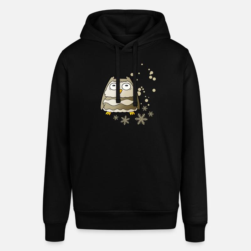 Herzige Eule mit Schneeflocken - Stanley/Stella Unisex Hoodie SOUNDER - Schwarz