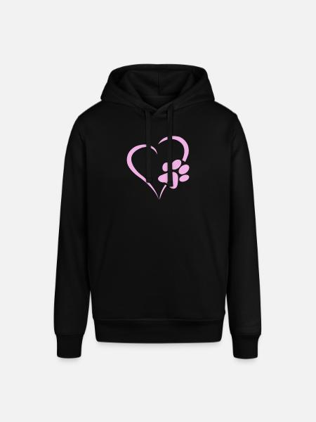 Dogs paws heart puppy paws gift - Stanley/Stella SOUNDER Unisex Hoodie - black