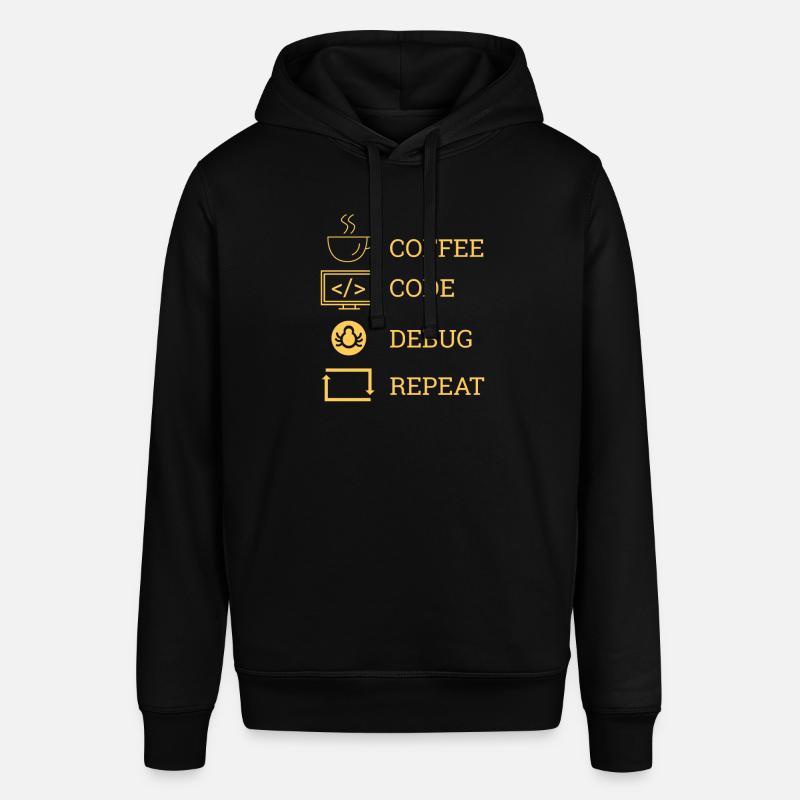 "Coffee Code Debug Repeat" | Programmierer - Stanley/Stella Unisex Hoodie SOUNDER - Schwarz