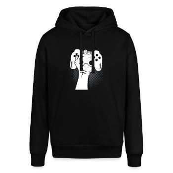 Controller Gamer Macht | Gaming - Stanley/Stella Unisex Hoodie SOUNDER - Schwarz - Vorne - Alina (178cm) & Michal (187cm)