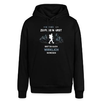 Wandern Wanderer Geschenk Wandershirt - Stanley/Stella Unisex Hoodie SOUNDER - Schwarz - Vorne - Alina (178cm) & Michal (187cm)