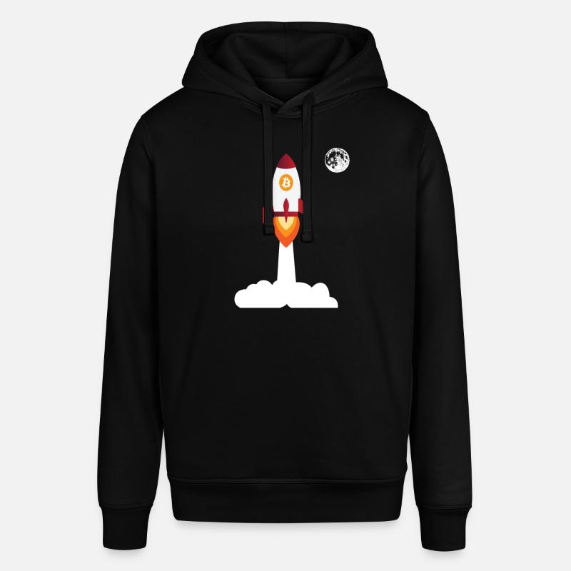 Bitcoin Rocket Moon - Cryptocurrency Bitcoins - Stanley/Stella SOUNDER Unisex Hoodie - black