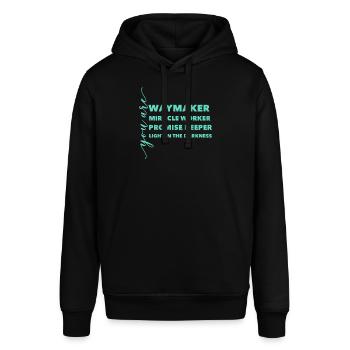 Waymaker & Christliche Kleidung - Stanley/Stella Unisex Hoodie SOUNDER - Schwarz - Vorne - Alina (178cm) & Michal (187cm)