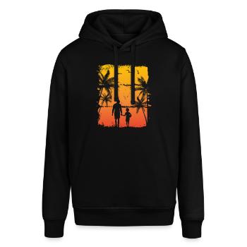 Vater und Sohn - Stanley/Stella Unisex Hoodie SOUNDER - Schwarz - Vorne - Alina (178cm) & Michal (187cm)