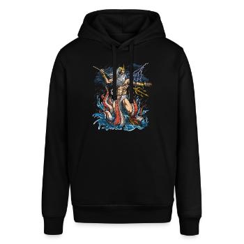 Greek God Poseidon - Stanley/Stella SOUNDER Unisex Hoodie - black - Front - Alina (178cm) & Michal (187cm)