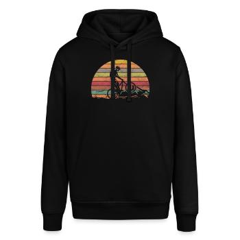 Mountain bike VTT Bike Downhill Retro motif - Sweat à capuche SOUNDER Stanley/Stella Unisexe - noir - Devant - Alina (178cm) & Michal (187cm)