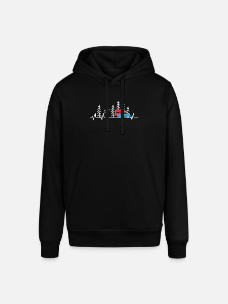 Camping camper settling cabin heartbeat - Stanley/Stella SOUNDER Unisex Hoodie - black