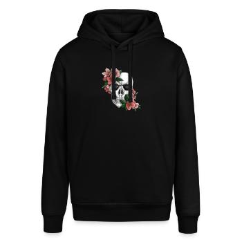 Tête de mort avec des fleurs - Sweat à capuche SOUNDER Stanley/Stella Unisexe - noir - Devant - Alina (178cm) & Michal (187cm)