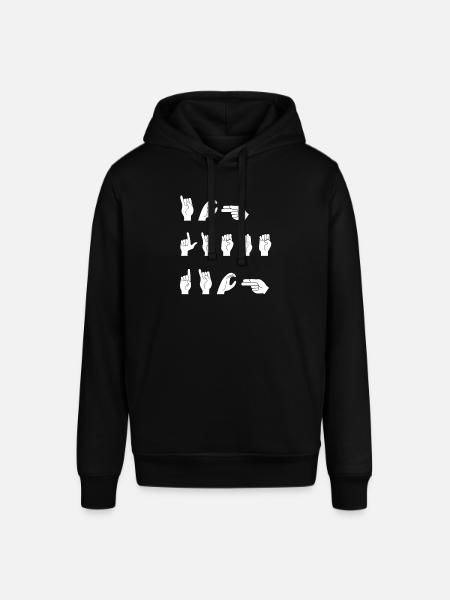 Jeg elsker dig tegnsprog tegnsprog - Stanley/Stella SOUNDER unisex hoodie - sort