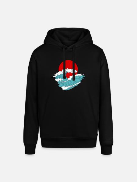 Ola japonesa asiática arte del tatuaje retro - Sudadera unisex Stanley/Stella SOUNDER - negro