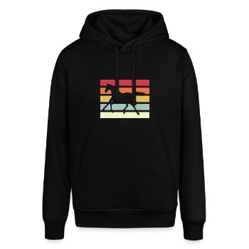 Pferd Streifen - Stanley/Stella Unisex Hoodie SOUNDER - Schwarz - Vorne - Alina (178cm) & Michal (187cm)