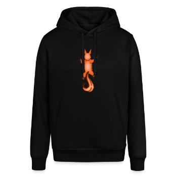 Witziges Comic Nagetier hängt ab Eichhörnchen Fun - Stanley/Stella Unisex Hoodie SOUNDER - Schwarz - Vorne - Alina (178cm) & Michal (187cm)