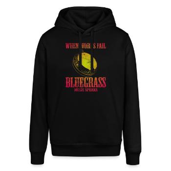 Bluegrass Banjo Gitarre - Stanley/Stella Unisex Hoodie SOUNDER - Schwarz - Vorne - Alina (178cm) & Michal (187cm)