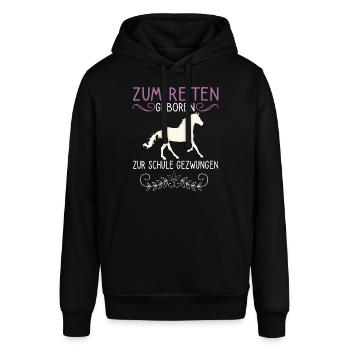 Reitspruch Pferdemädchen Reiten Pferde Motiv - Stanley/Stella Unisex Hoodie SOUNDER - Schwarz - Vorne - Alina (178cm) & Michal (187cm)
