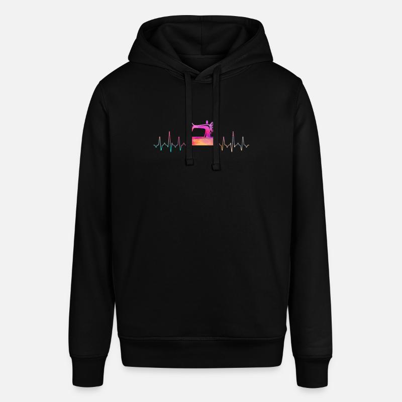 Machine à coudre Coudre Heartbeat - Sweat à capuche SOUNDER Stanley/Stella Unisexe - noir