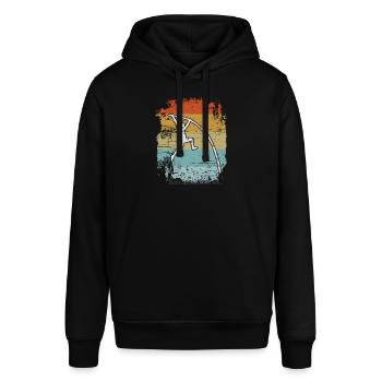Stabhochsprung Retro - Stanley/Stella Unisex Hoodie SOUNDER - Schwarz - Vorne - Alina (178cm) & Michal (187cm)