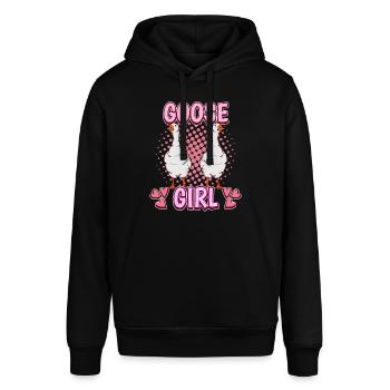 Gänse Goose Girl - Stanley/Stella Unisex Hoodie SOUNDER - Schwarz - Vorne - Alina (178cm) & Michal (187cm)