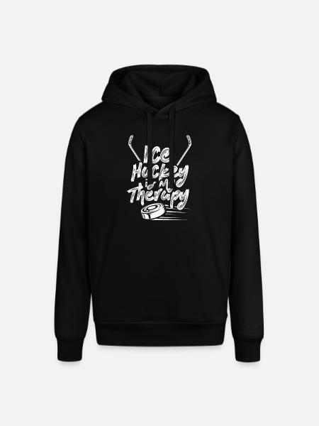L'hockey su ghiaccio è la mia squadra di hockey su ghiaccio terapeutica - Felpa con cappuccio unisex SOUNDER di Stanley/Stella - nero