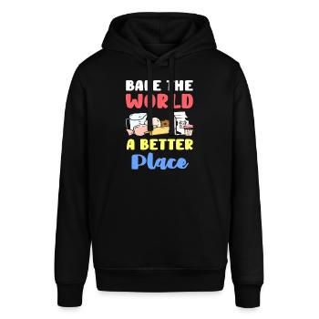 Backen Bäcker - Stanley/Stella Unisex Hoodie SOUNDER - Schwarz - Vorne - Alina (178cm) & Michal (187cm)
