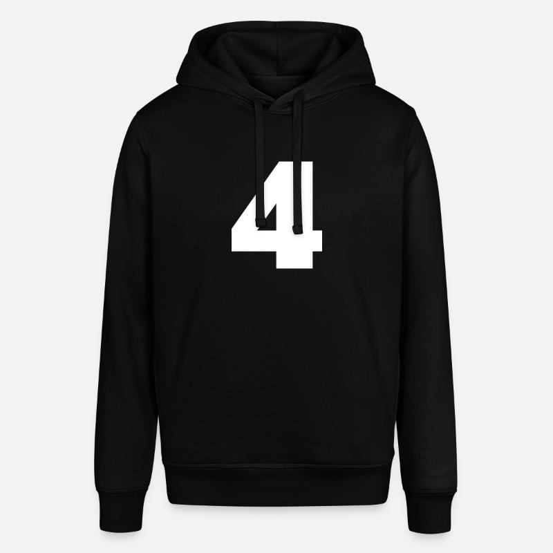 Numéro 4 Monogramme en majuscules - Sweat à capuche SOUNDER Stanley/Stella Unisexe - noir