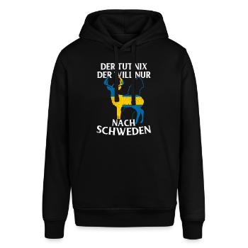 Schweden - Stanley/Stella Unisex Hoodie SOUNDER - Schwarz - Vorne - Alina (178cm) & Michal (187cm)