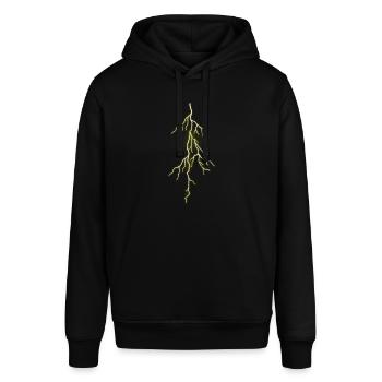 Blitz Blitzgewitter Blitzschlag Gewitter Sturm - Stanley/Stella Unisex Hoodie SOUNDER - Schwarz - Vorne - Alina (178cm) & Michal (187cm)