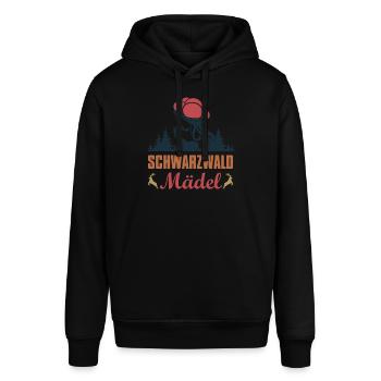 Wald Silhouette Geschenk Bollenhut Mädel - Stanley/Stella Unisex Hoodie SOUNDER - Schwarz - Vorne - Alina (178cm) & Michal (187cm)