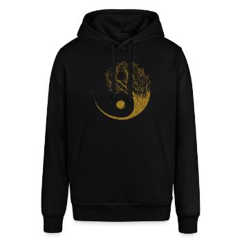 Cottagecore Aesthetic Ying Yang Tai Chi Goblincore - Stanley/Stella Unisex Hoodie SOUNDER - Schwarz - Vorne - Alina (178cm) & Michal (187cm)