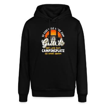 Camping Camper Camperin Geschenkideen - Stanley/Stella Unisex Hoodie SOUNDER - Schwarz - Vorne - Alina (178cm) & Michal (187cm)