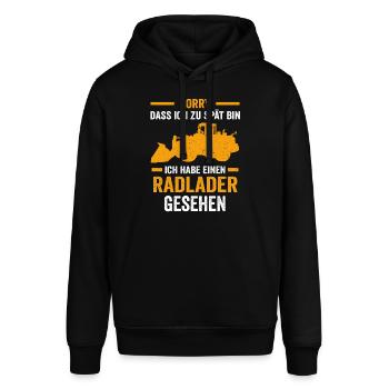Radladerfahrer Baustelle Radladern Radlader - Stanley/Stella Unisex Hoodie SOUNDER - Schwarz - Vorne - Alina (178cm) & Michal (187cm)