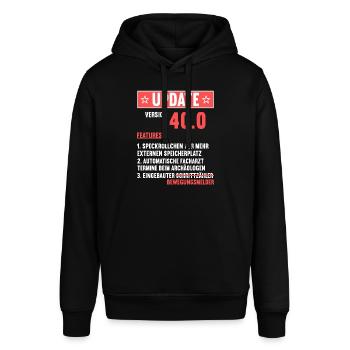 40 Jahre alt 40 Jähriger Update Version 40.0 40. - Stanley/Stella Unisex Hoodie SOUNDER - Schwarz - Vorne - Alina (178cm) & Michal (187cm)