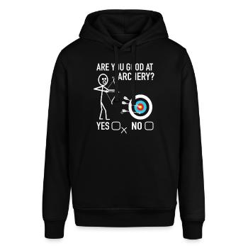 Bogensport Bogenschützen Are You Good At Archery - Stanley/Stella Unisex Hoodie SOUNDER - Schwarz - Vorne - Alina (178cm) & Michal (187cm)