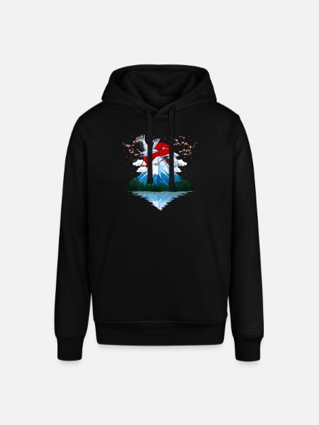 Japanse Mountain Cranes - Stanley/Stella SOUNDER Unisex Hoodie - black