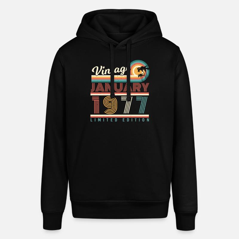 Janvier 1977 Palms Retro - Sweat à capuche SOUNDER Stanley/Stella Unisexe - noir