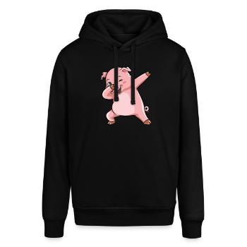 Dabbing Schwein Sieger Sau - Stanley/Stella Unisex Hoodie SOUNDER - Schwarz - Vorne - Alina (178cm) & Michal (187cm)