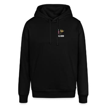 Cola Korn Brustlogo mit Spruch - Stanley/Stella Unisex Hoodie SOUNDER - Schwarz - Vorne - Alina (178cm) & Michal (187cm)