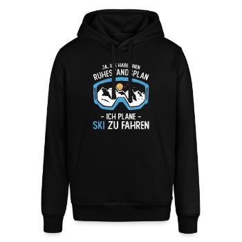 Ruhestand Rente Rentner Ski fahren Berge Geschenk - Stanley/Stella Unisex Hoodie SOUNDER - Schwarz - Vorne - Alina (178cm) & Michal (187cm)
