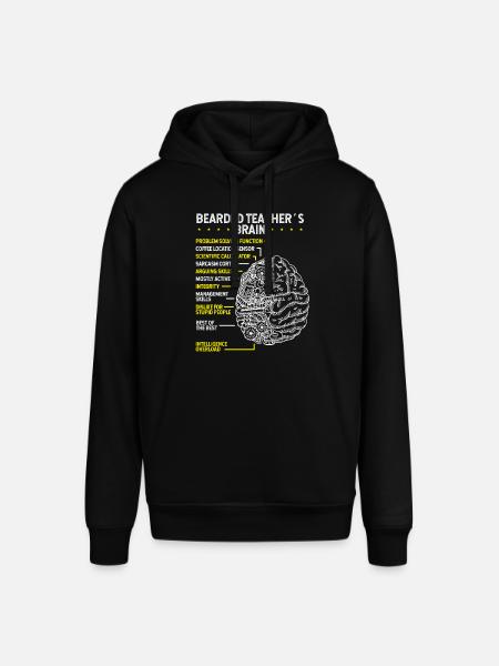 Skäggig lärare matematiklärare med skäggundervisning - Luvtröja SOUNDER unisex från Stanley/Stella - svart