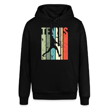 Vintage Tennis Player Lustiges Tennis - Stanley/Stella Unisex Hoodie SOUNDER - Schwarz - Vorne - Alina (178cm) & Michal (187cm)