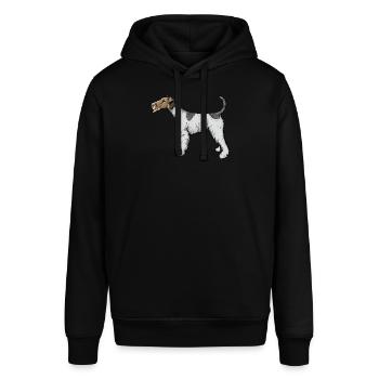 Foxterrier Hund I Jagdhund Züchter Frauchen Motiv - Stanley/Stella Unisex Hoodie SOUNDER - Schwarz - Vorne - Alina (178cm) & Michal (187cm)