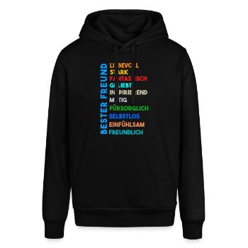 Bester Freund - Stanley/Stella Unisex Hoodie SOUNDER - Schwarz - Vorne - Alina (178cm) & Michal (187cm)