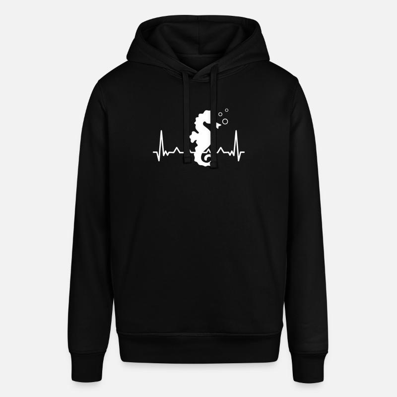 Seepferdchen Herzschlag Herz Herzfrequenz - Stanley/Stella Unisex Hoodie SOUNDER - Schwarz